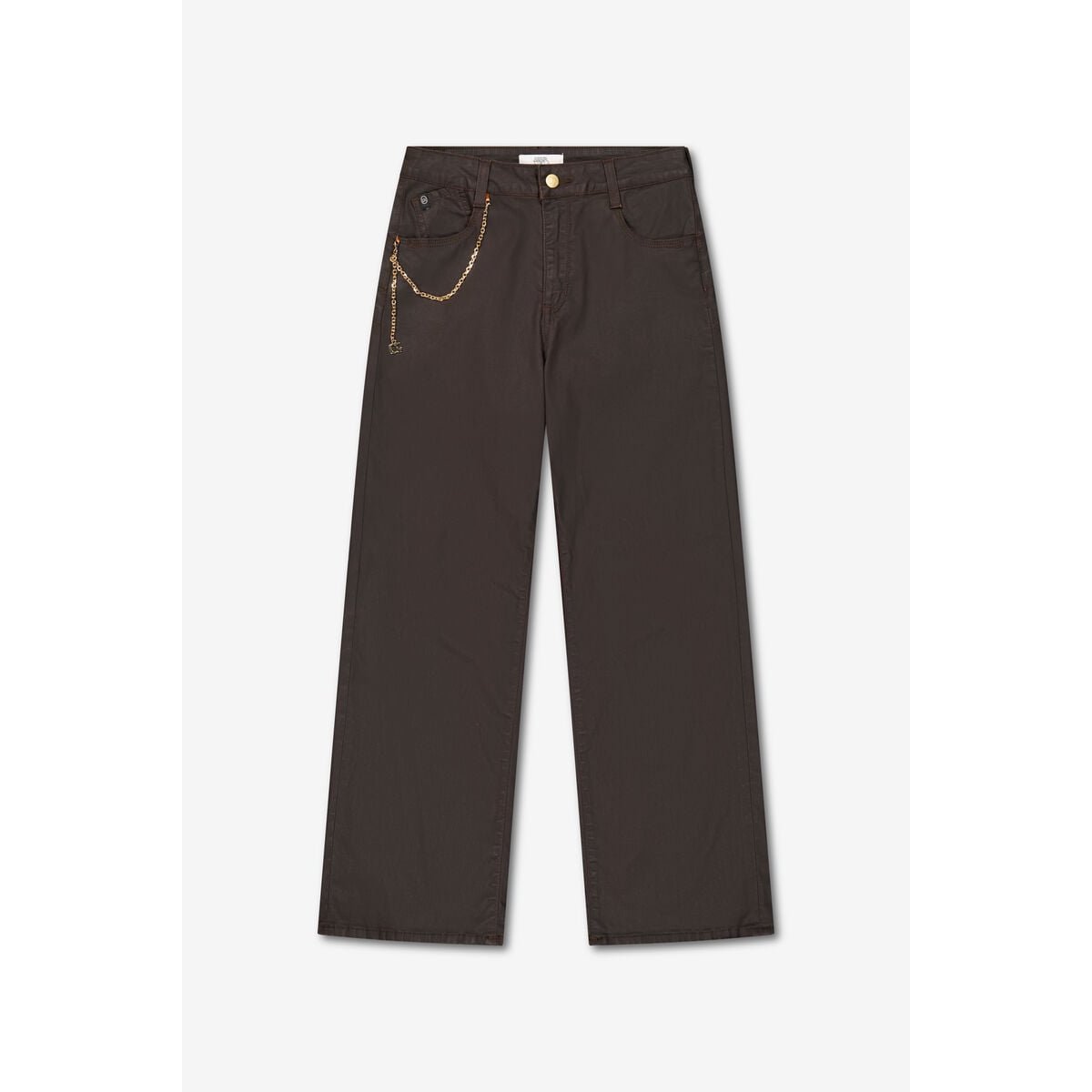 Jeans loose, large pulp wide leg , 7/8ème brown, LE TEMPS DES CERISES