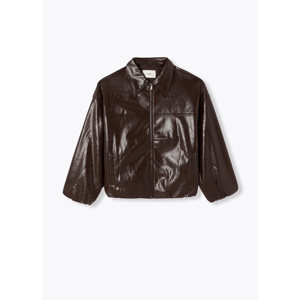 Blouson zippé en simili marron, PROMOD