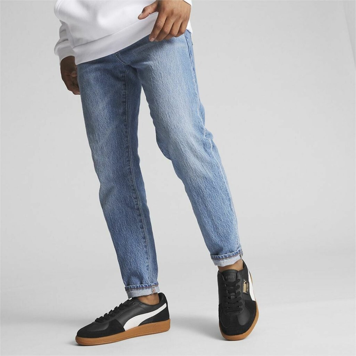 Baskets cuir Palermo noir/gris clair, PUMA