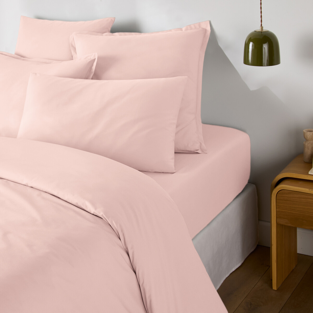 Housse de couette en percale de coton, 80 fils, Scenario rose poudré, LA REDOUTE INTERIEURS