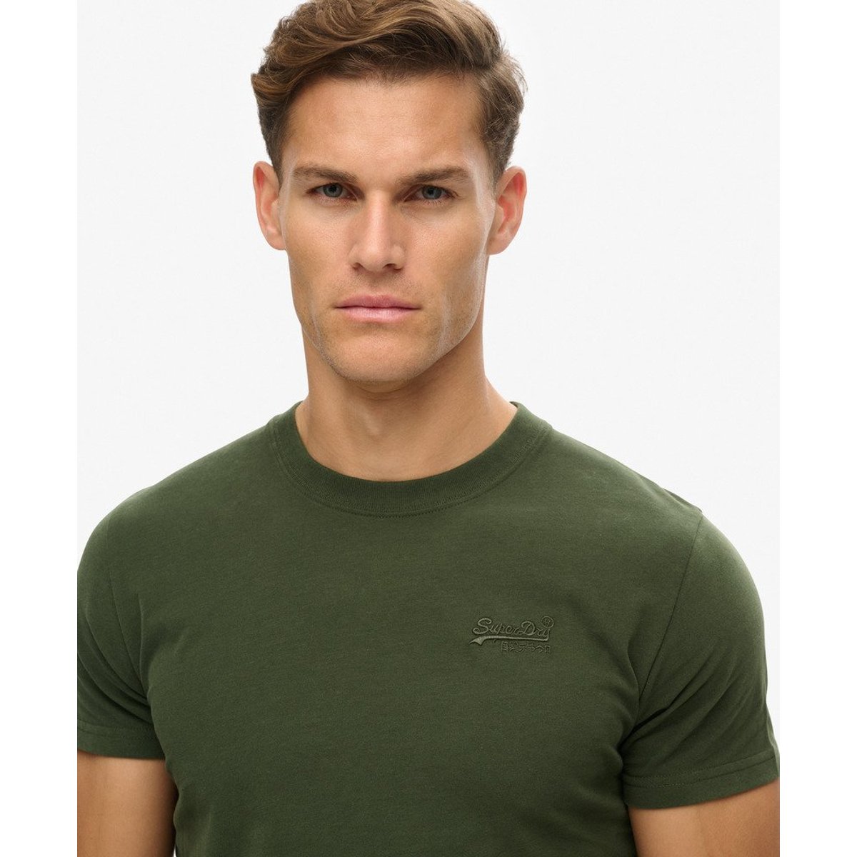 T-shirt à logo brodé Essential vert sac polochon, SUPERDRY