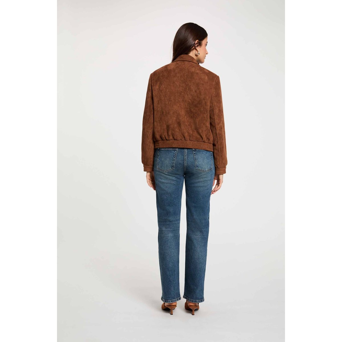 Blouson suédine marron cognac, MORGAN