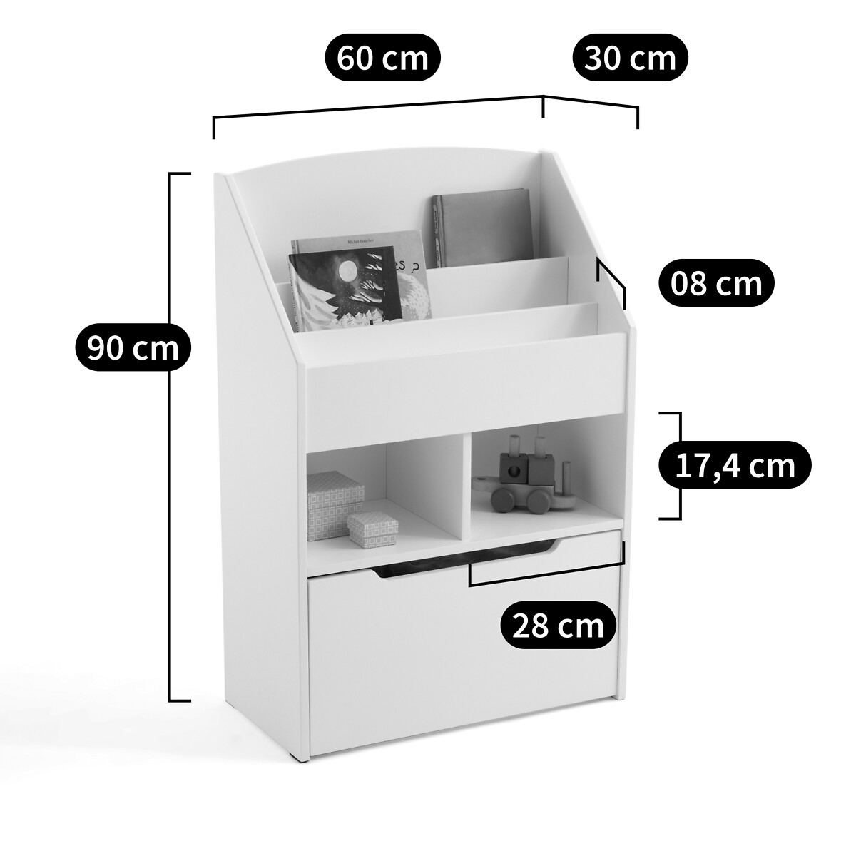 Estantería librería, Diny blanco, LA REDOUTE INTERIEURS