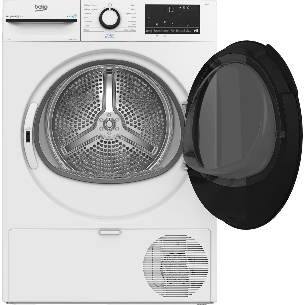 Sèche linge pompe à chaleur D3H29D93WC couleur unique, BEKO