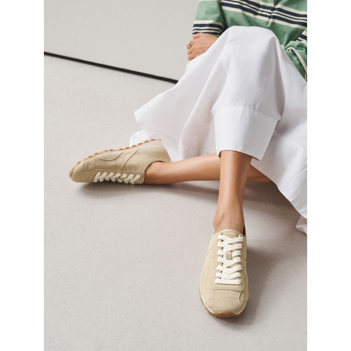 Baskets fines en cuir forever comfort® naturel, NEXT