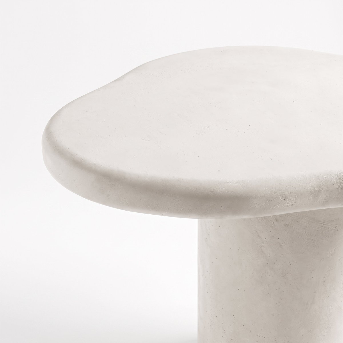 Table basse organique en fibre d'argile effet béton 60 cm - SYMI ecru, MAISON PAVANE