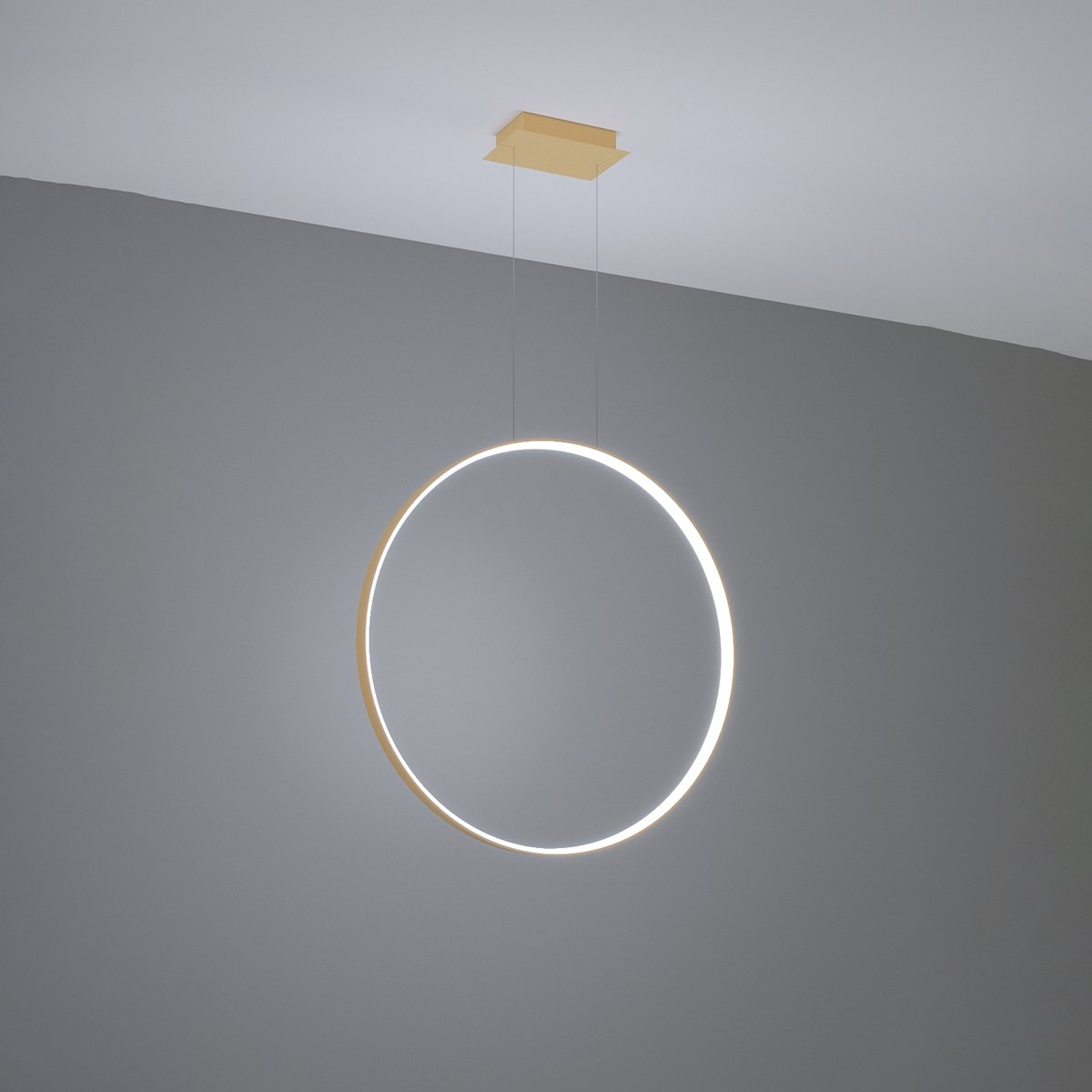 Suspension Aluminium Doré LED 1 Rio doré, EDEN