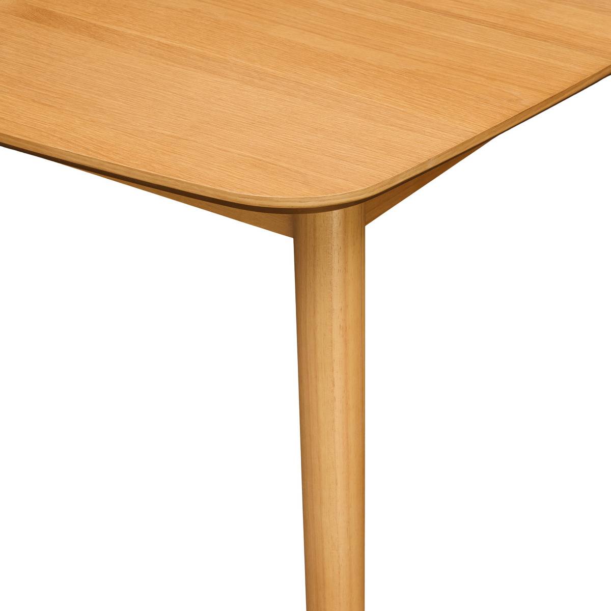 Table à manger rectangulaire extensible 6 places en hévéa TILDA beige moyen, ATMOSPHERA
