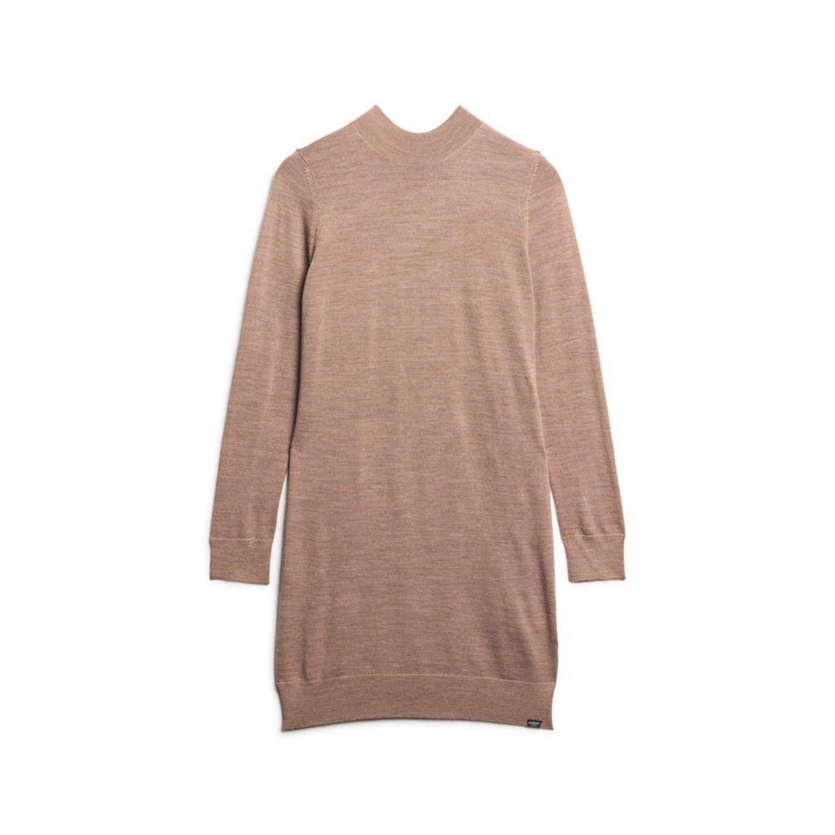 Robe en maille mérinos à manches longues bison chiné, SUPERDRY