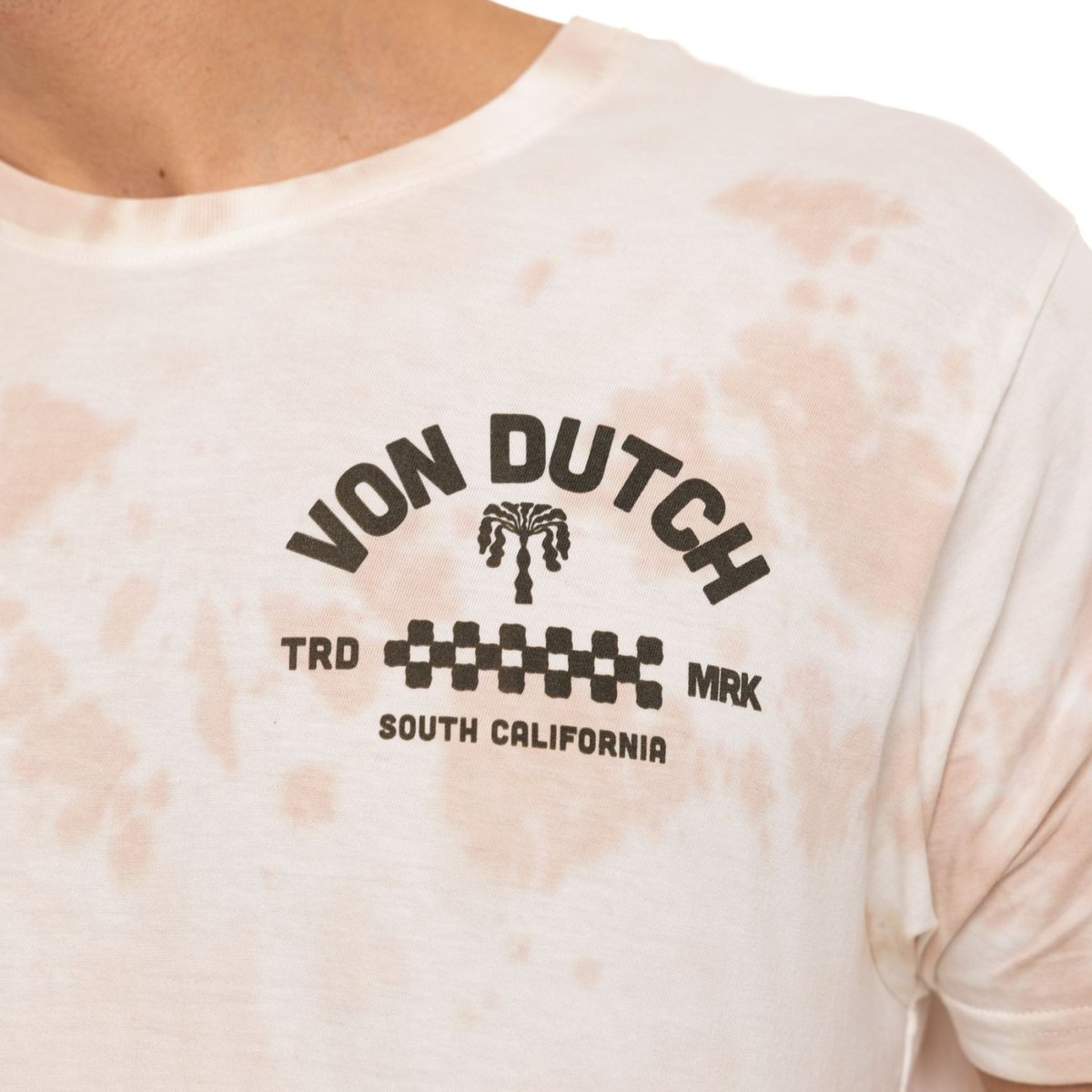 Tee Shirt en coton SOUTH beige/rose pâle/marron, VON DUTCH