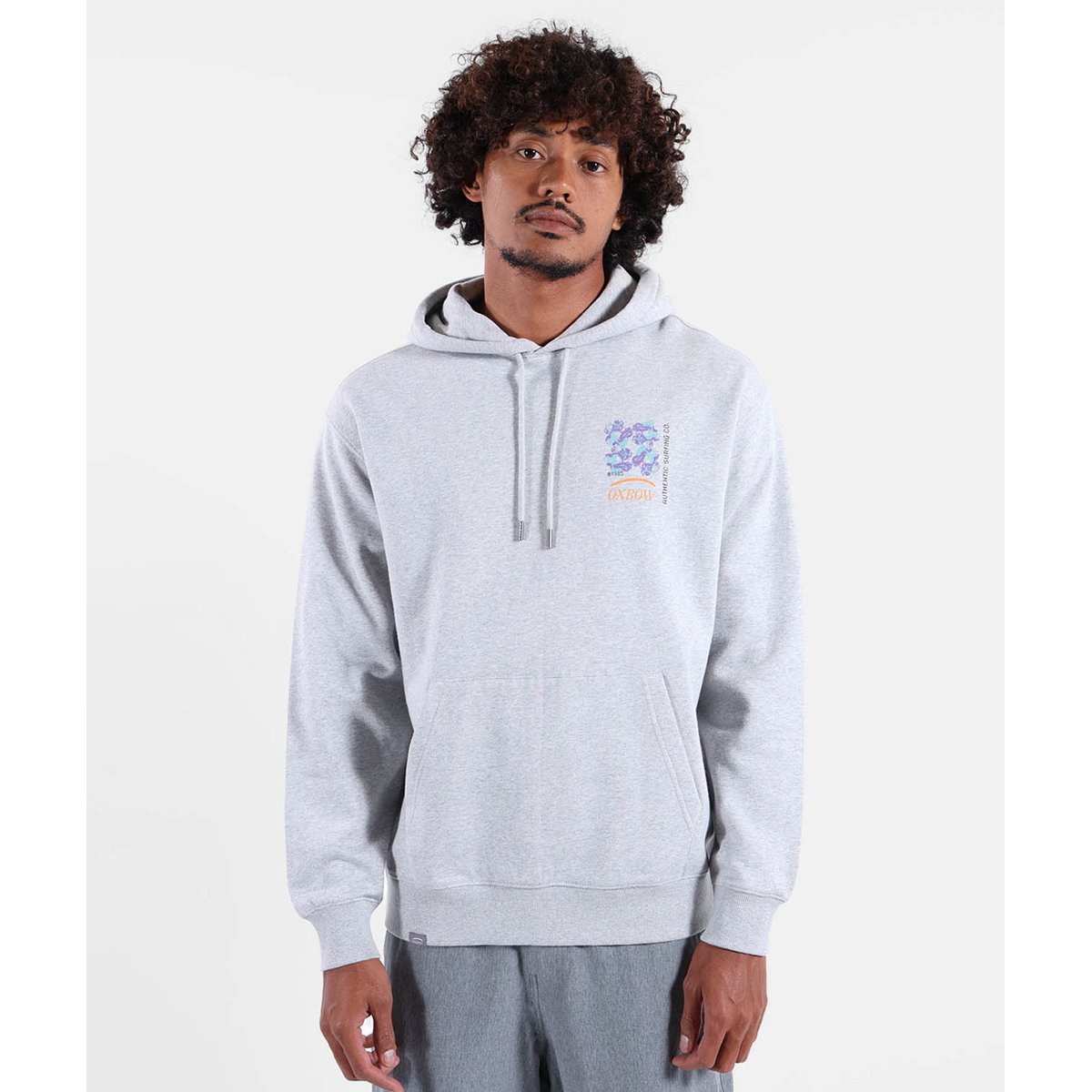 Sweat à capuche PIXELATE grey heather, OXBOW