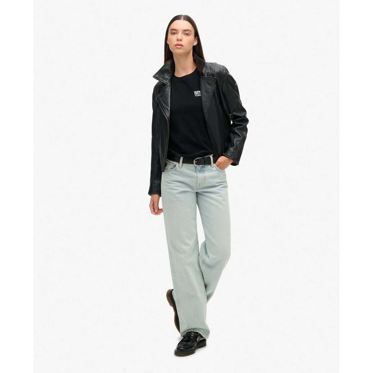 Haut ajusté à motif Sport Luxe noir, SUPERDRY