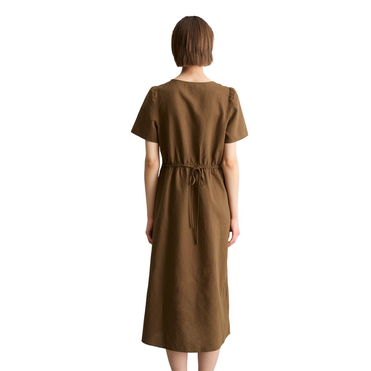 Robe regular en mélange de lin et de coton marron, MARC O’POLO DENIM