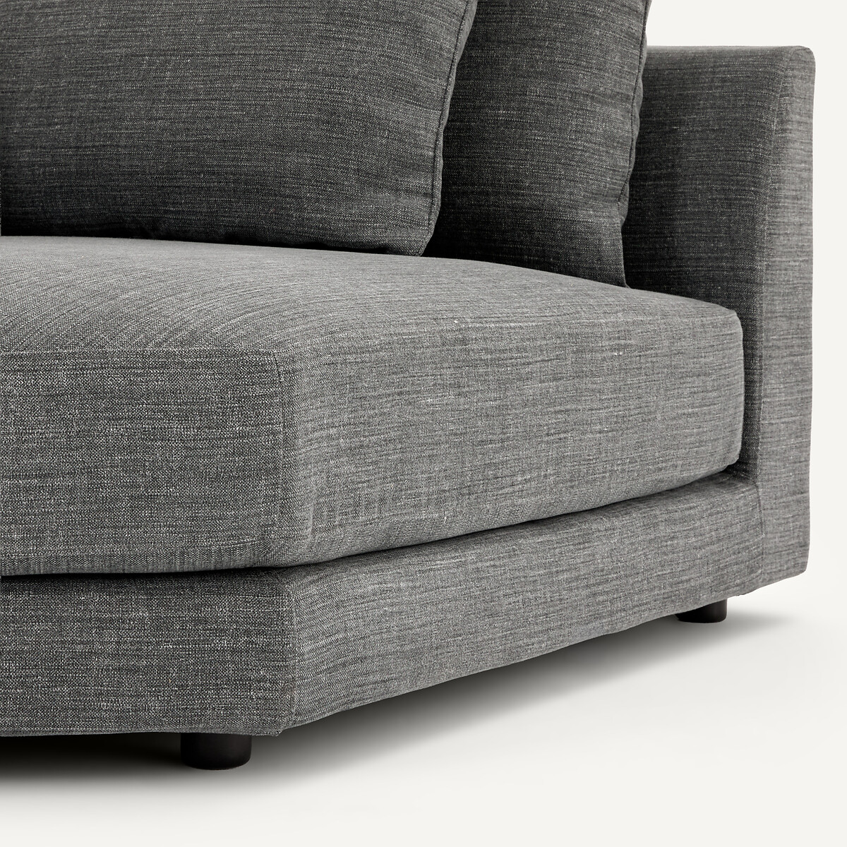Canapé d'angle modulable en coton et lin, TIBERIO anthracite, AM.PM
