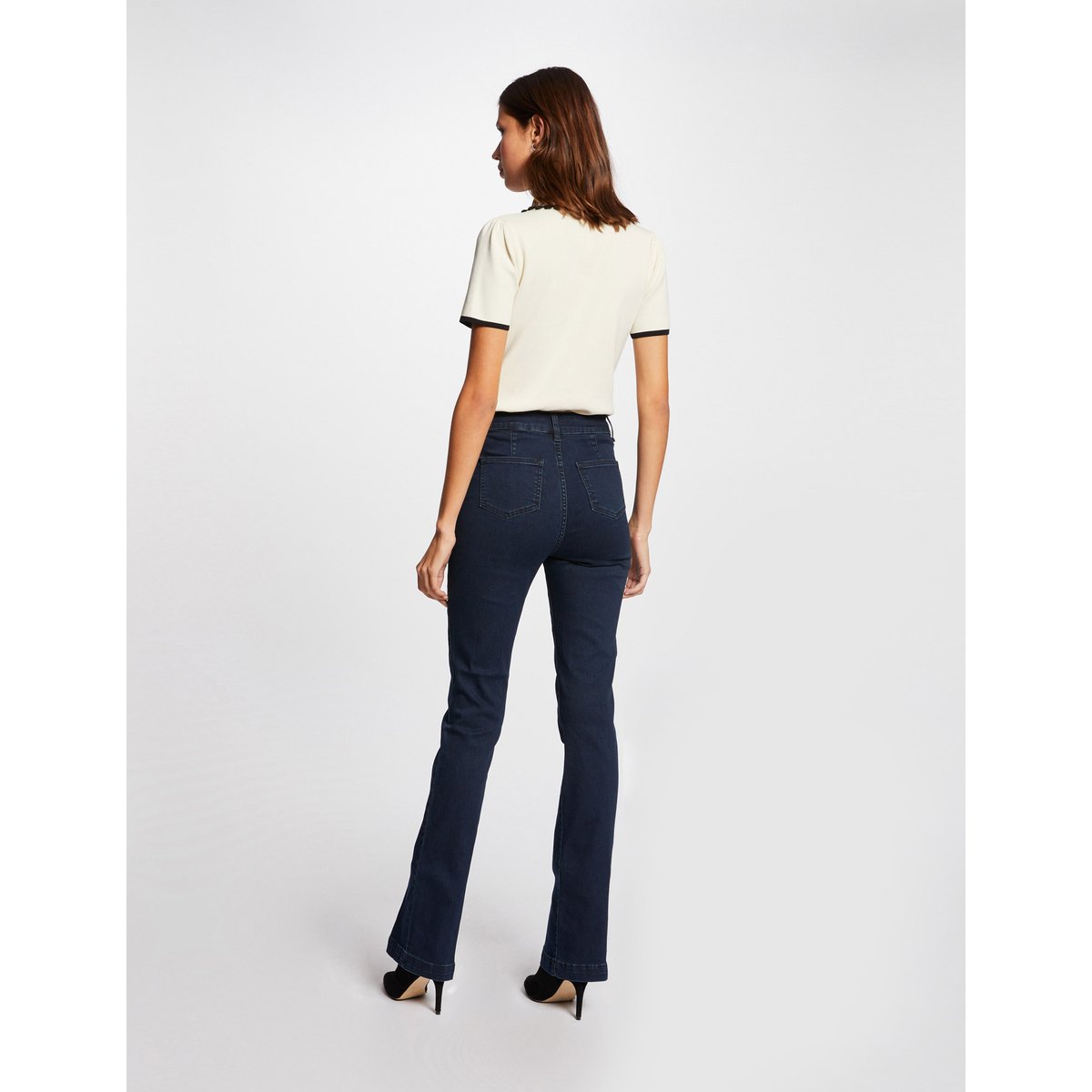 Jeans bootcut avec détails tressés bleu brut, MORGAN