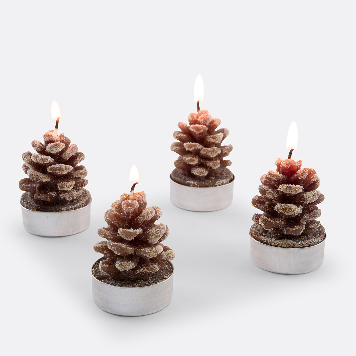 Set of 4 Caspar Candles brown, LA REDOUTE INTERIEURS