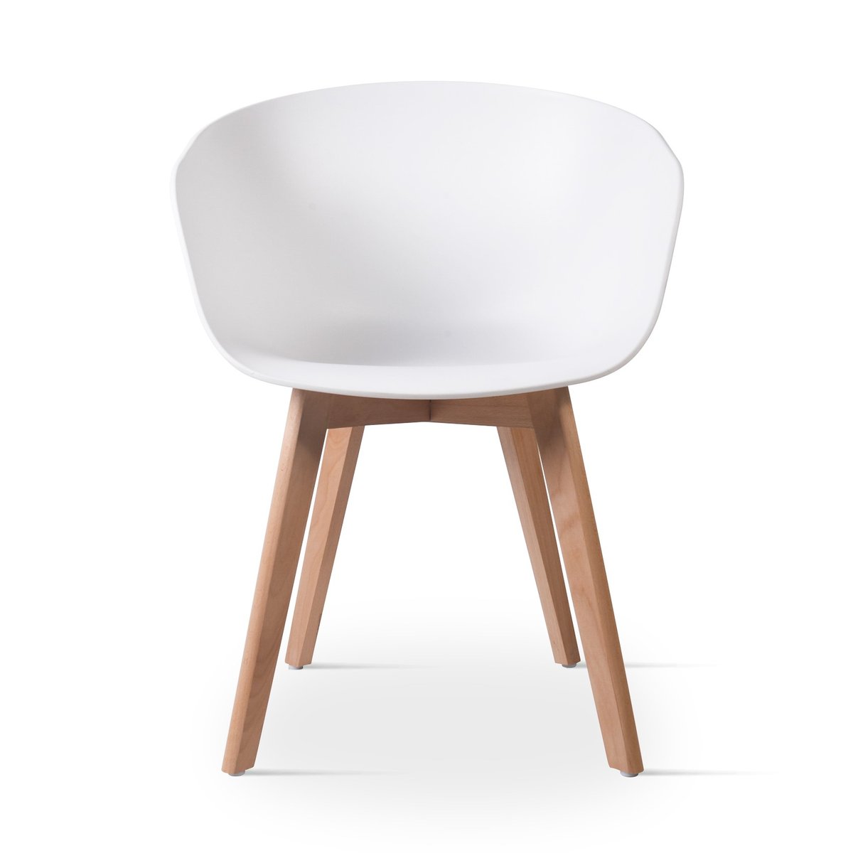 Lot de 4 chaises scandinaves, ALBORG blanc, NORDLYS