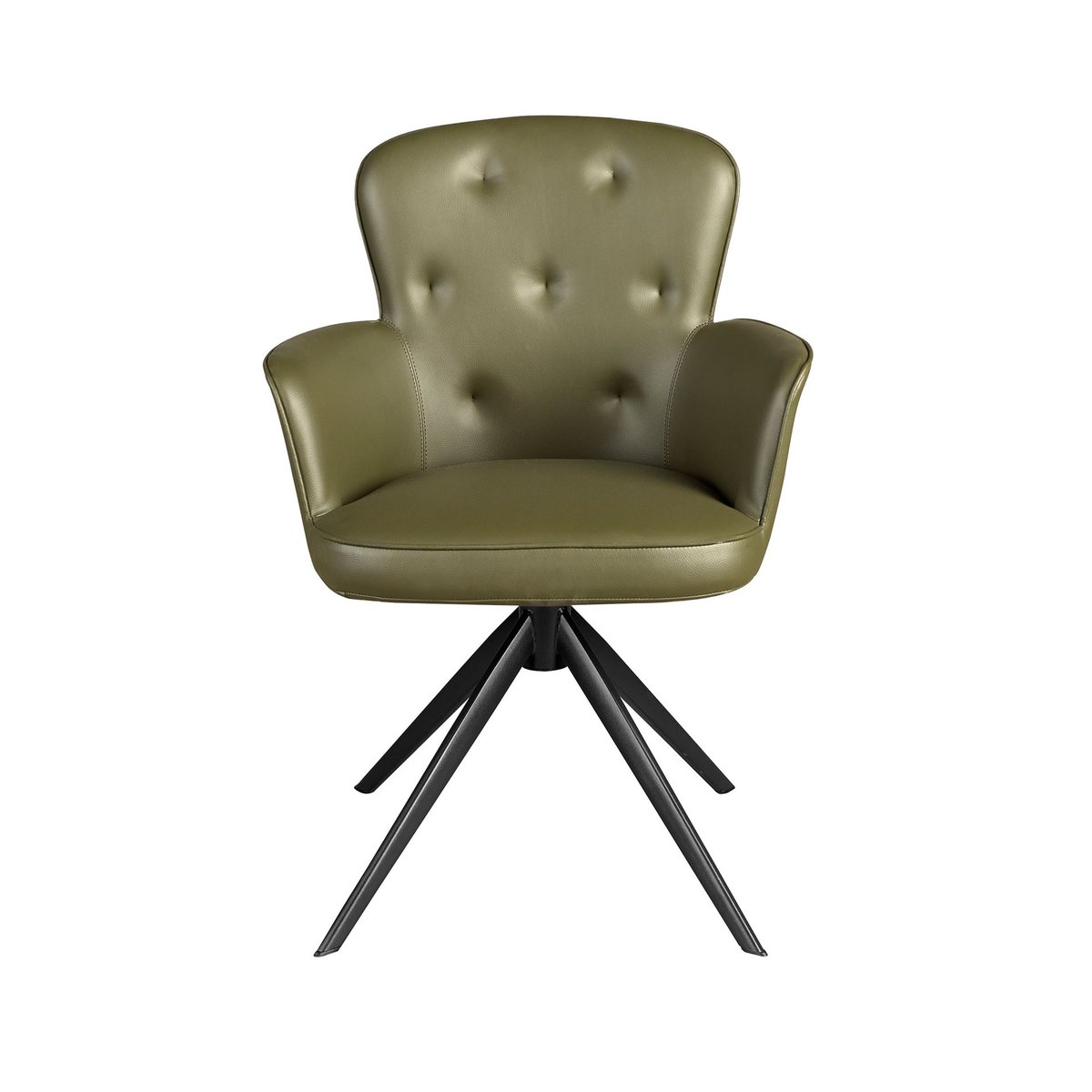 Chaise pivotante en simili cuir vert foncé | noir, ANGEL CERDA