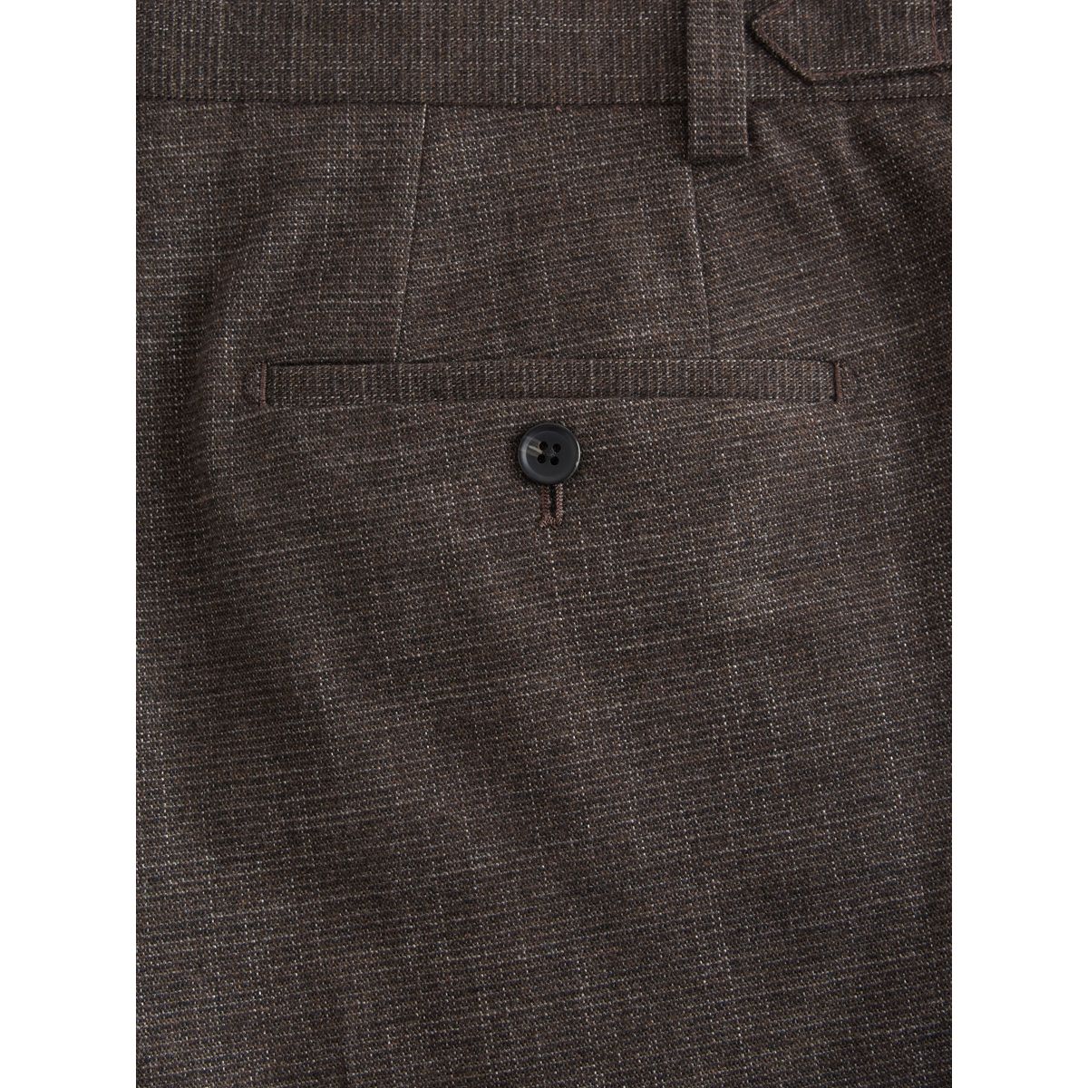 Pantalon habillé texturé en laine mélangée marron, NEXT