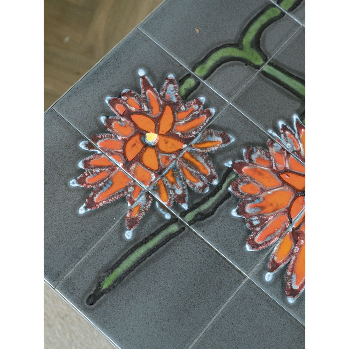 Table basse en céramique Donna N°1017 - Bon état gris, DEBONGOUT