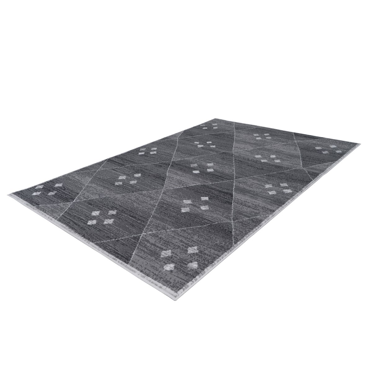 Tapis salon et chambre tissé plat OTTAWA gris, NOVATREND