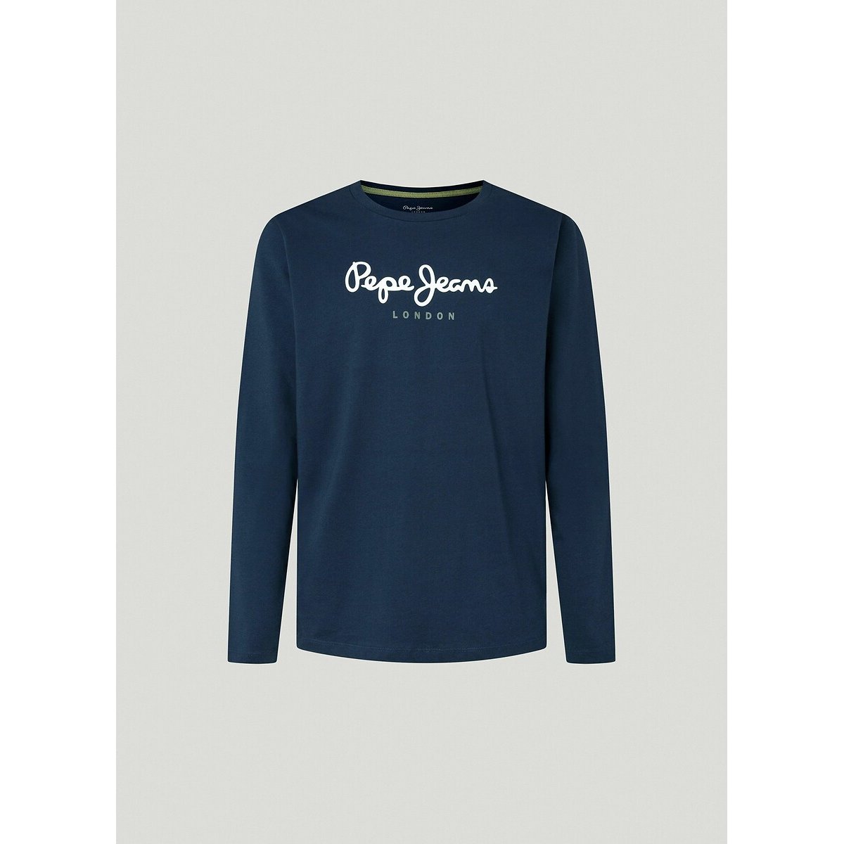 T-shirt col rond manches longues Eggo bleu marine, PEPE JEANS