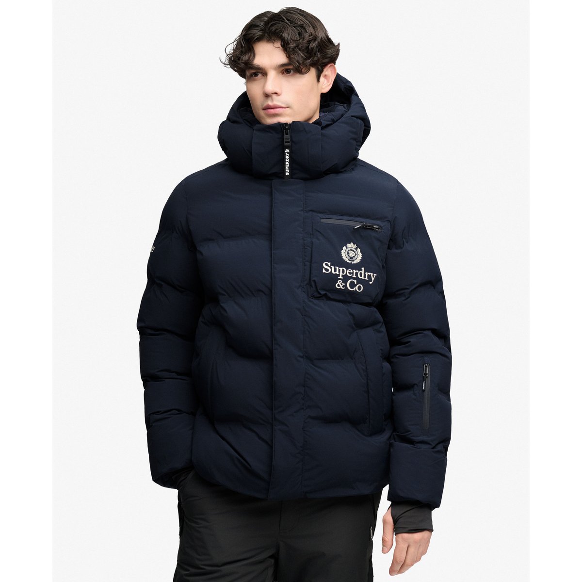 Veste Matelassée Ski Sports bleu marine éclipse, SUPERDRY