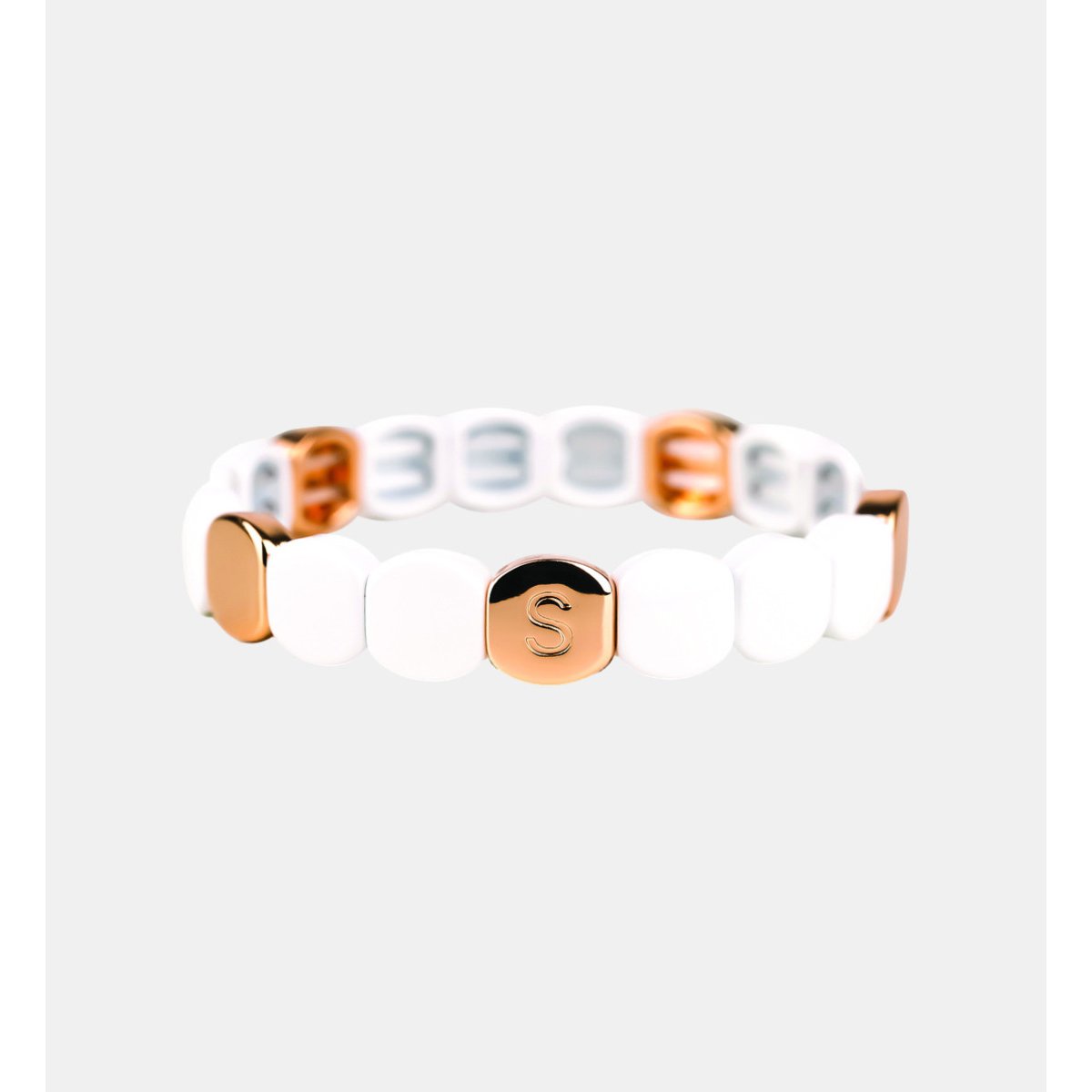 Bracelet facettes rondes blanc, SIMONE A BORDEAUX