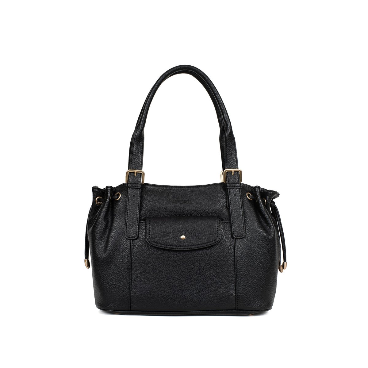 Sac porté épaule 2 anses ZORA noir, HEXAGONA
