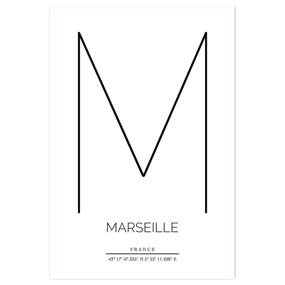 Poster m marseille affiche seule, HEXOA
