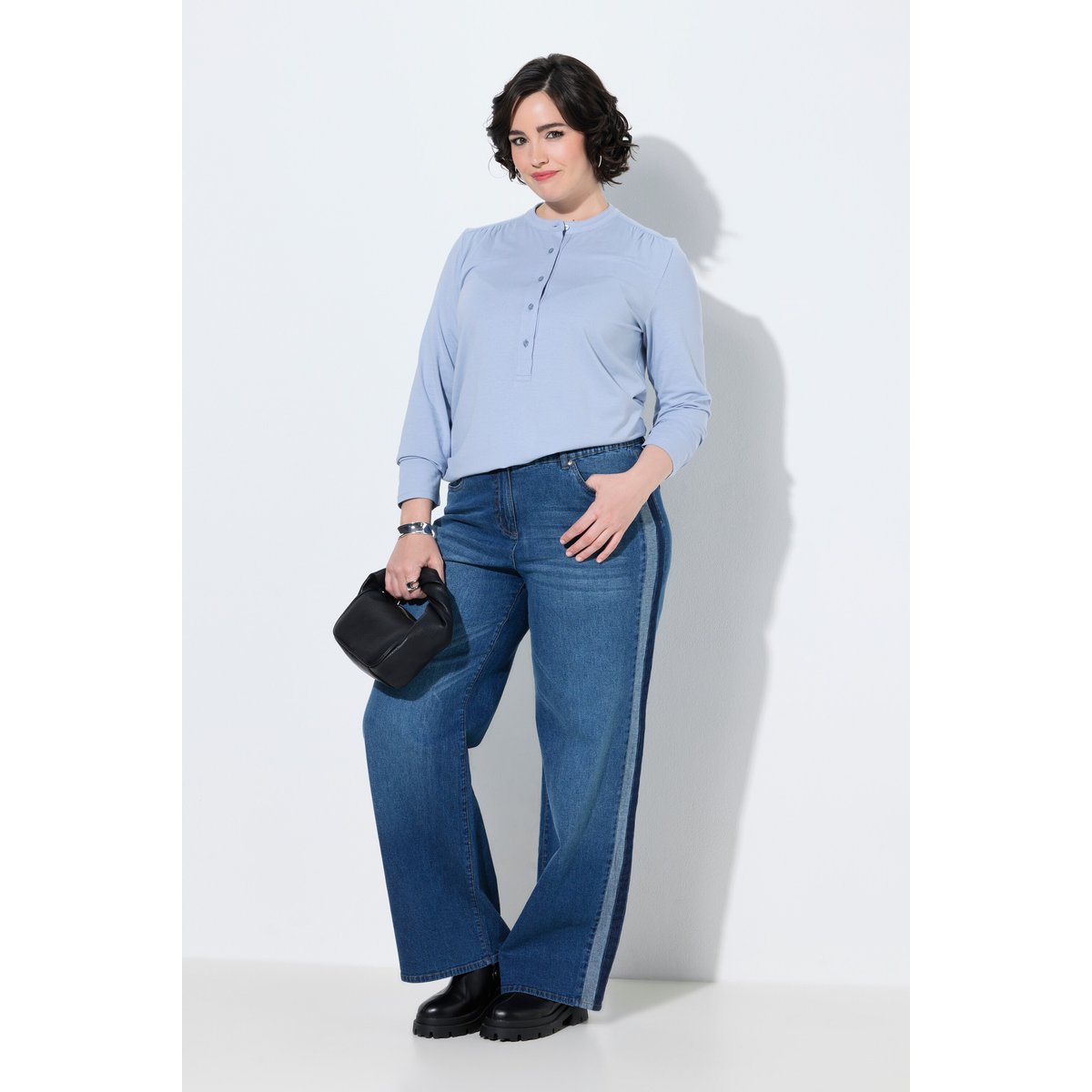 Jean Mary jambe large et taille confortable bleu jean, ULLA POPKEN