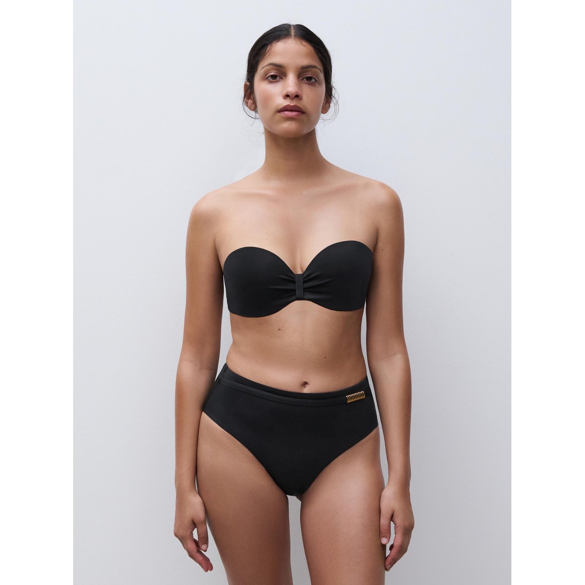 Haut de maillot de bain bandeau coques bretelles amovibles ICON noir, CHANTELLE
