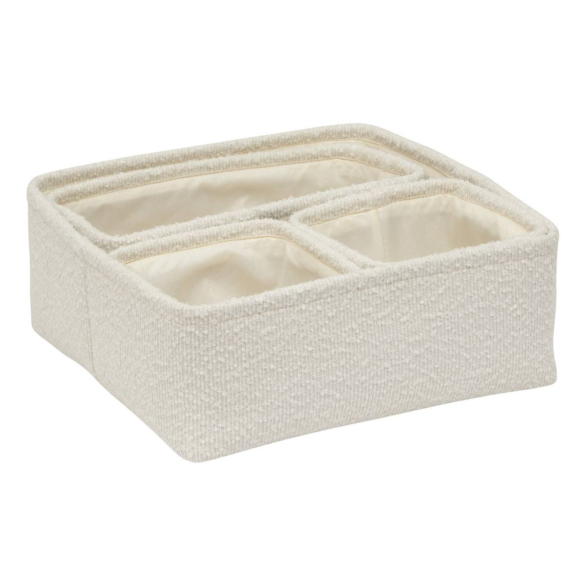 Lot de 4 paniers BOUCLETTE blanc, 5FIVE SIMPLY SMART