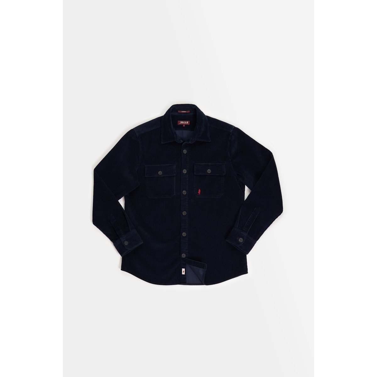 Surchemise velours avec poches bleu marine, MCS