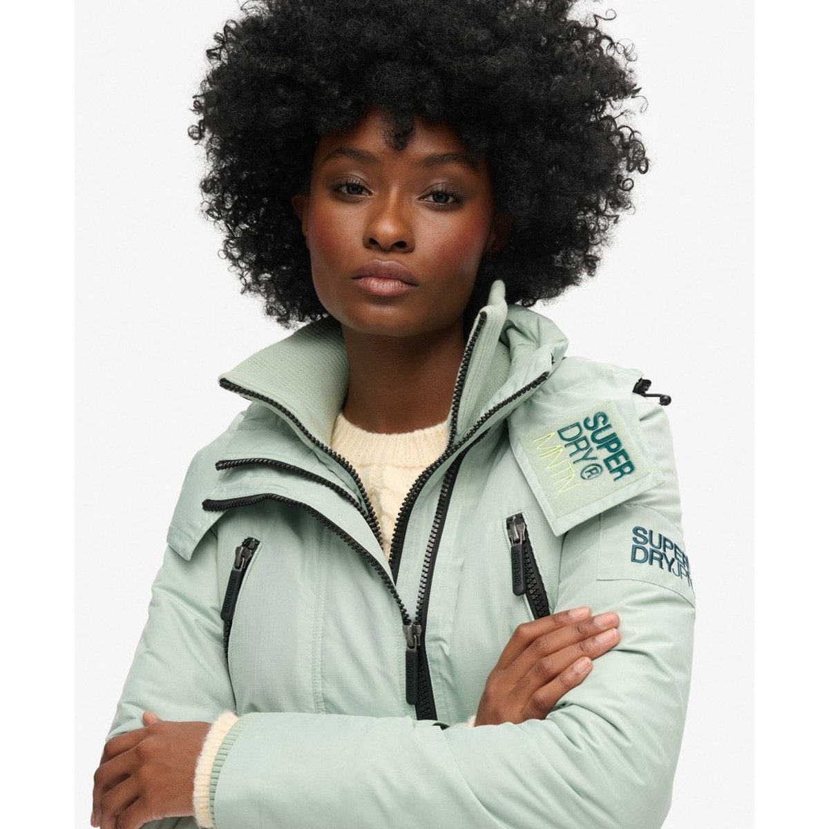 Veste à capuche Mountain Windbreaker vert d'eau, SUPERDRY