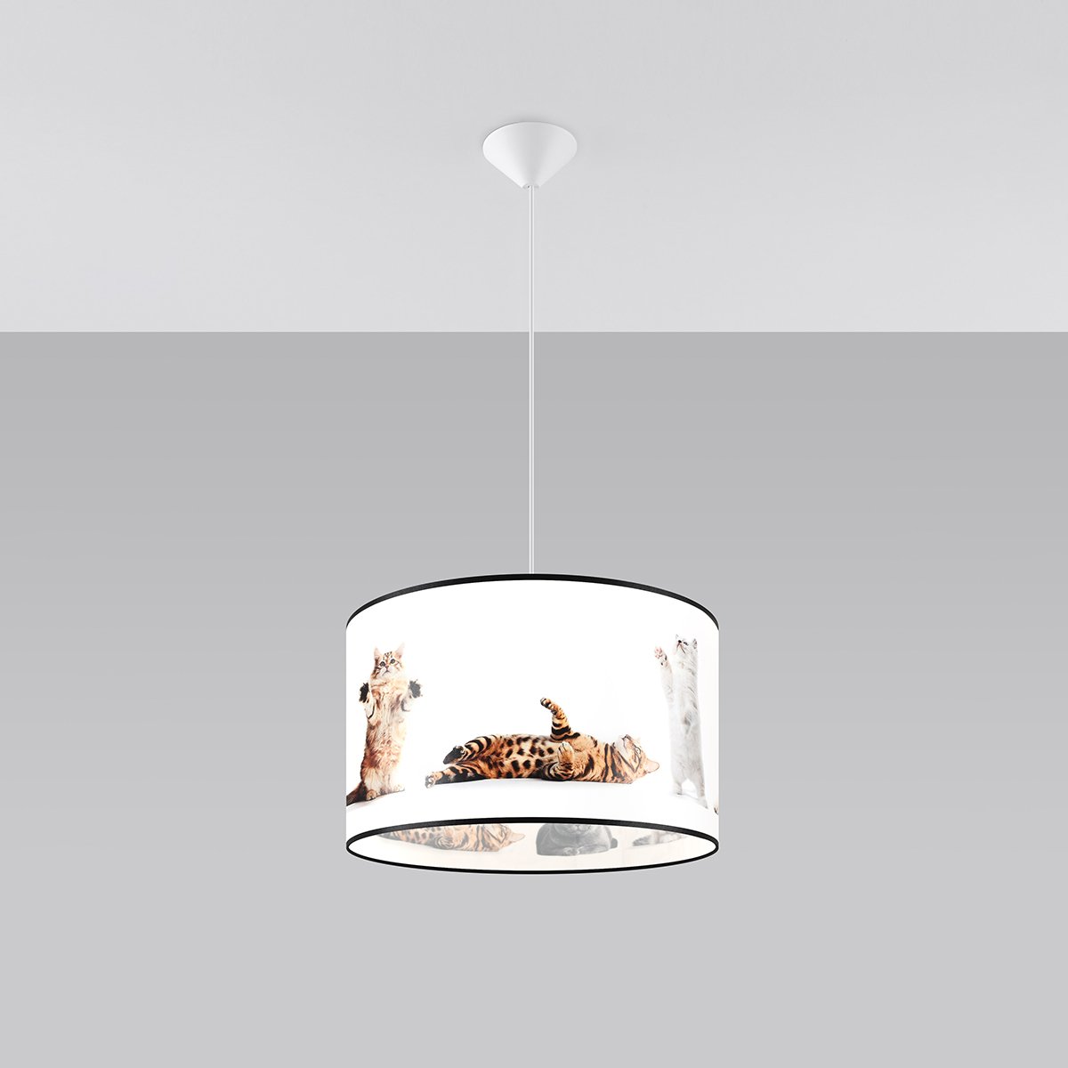 Suspension PVC Multicolore E27 1 Chat 40 multicolore, EDEN