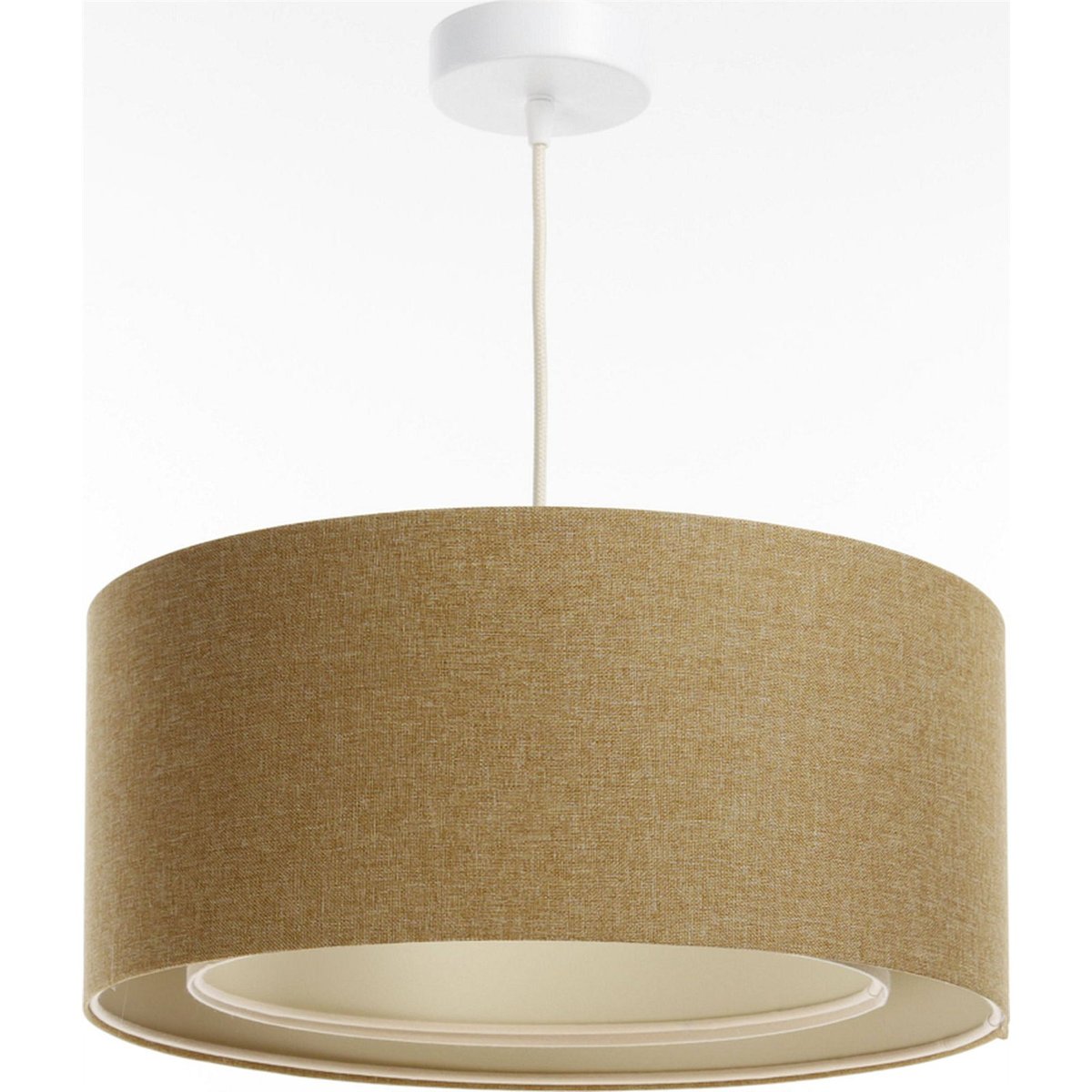 Suspension ronde en tissu Boho Elegant beige sable et crème doux, BPS KONCEPT