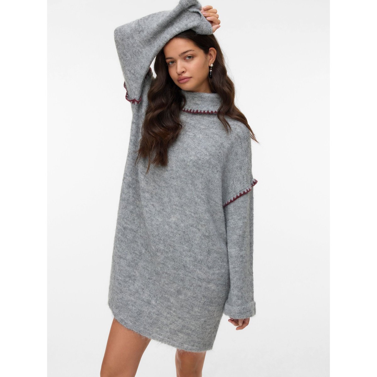 Robe En Maille grise - light grey melange, VERO MODA