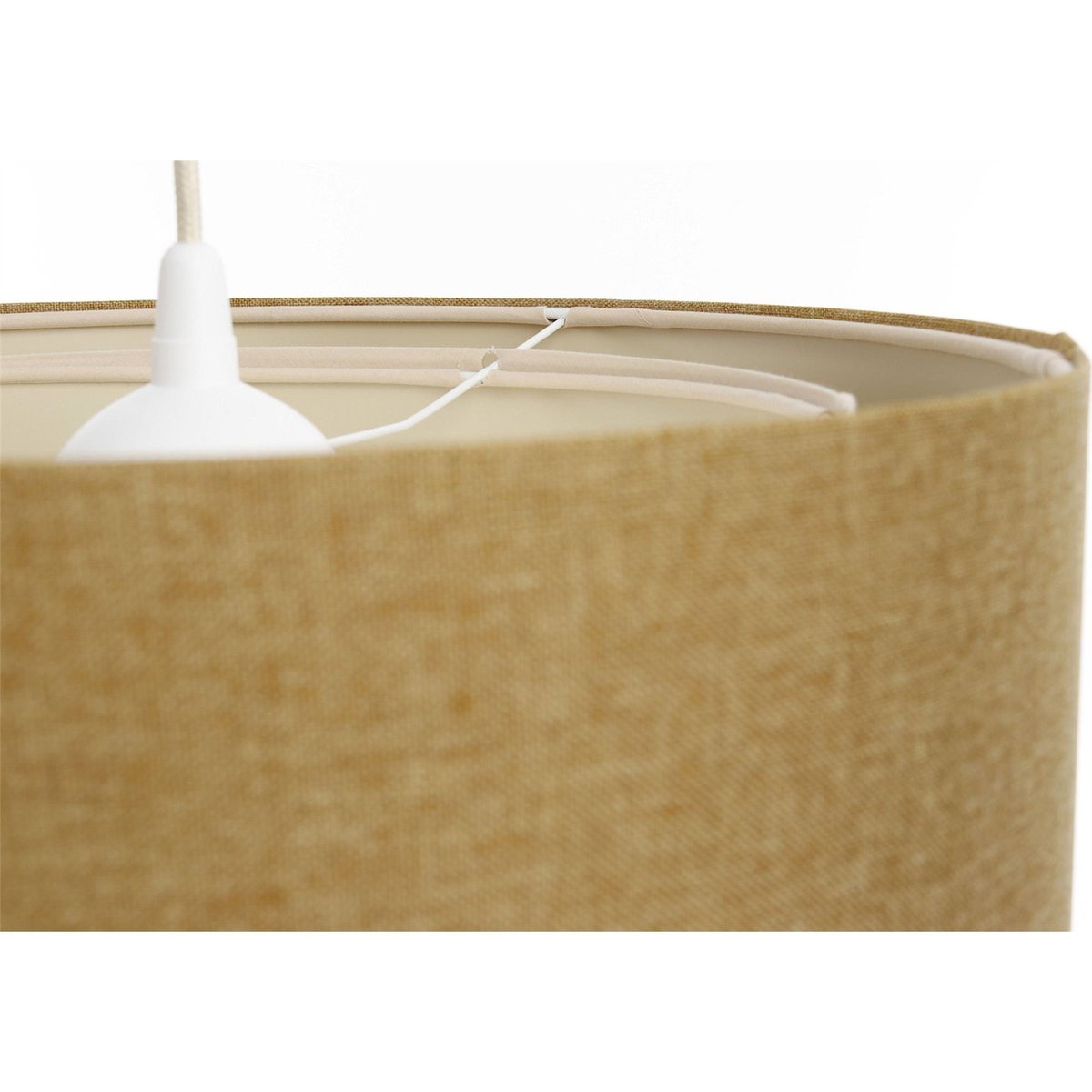 Suspension ronde en tissu Boho Elegant beige sable et crème doux, BPS KONCEPT