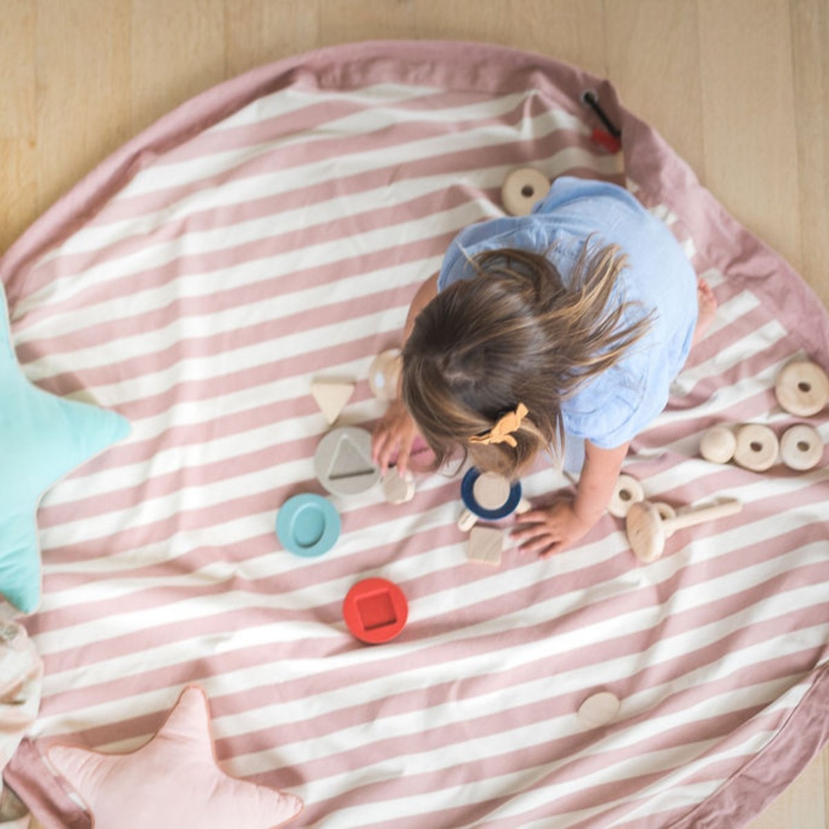 Sac à jouets 2 en 1 Noomad Original ecru, rose, PLAY&GO