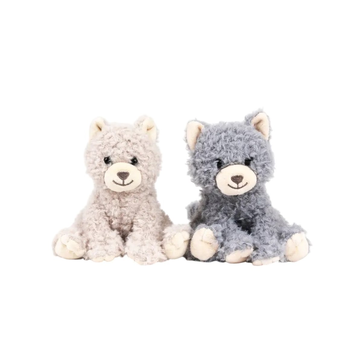 Duo peluches chats Romy 15 cm beige et gris, EGMONT TOYS