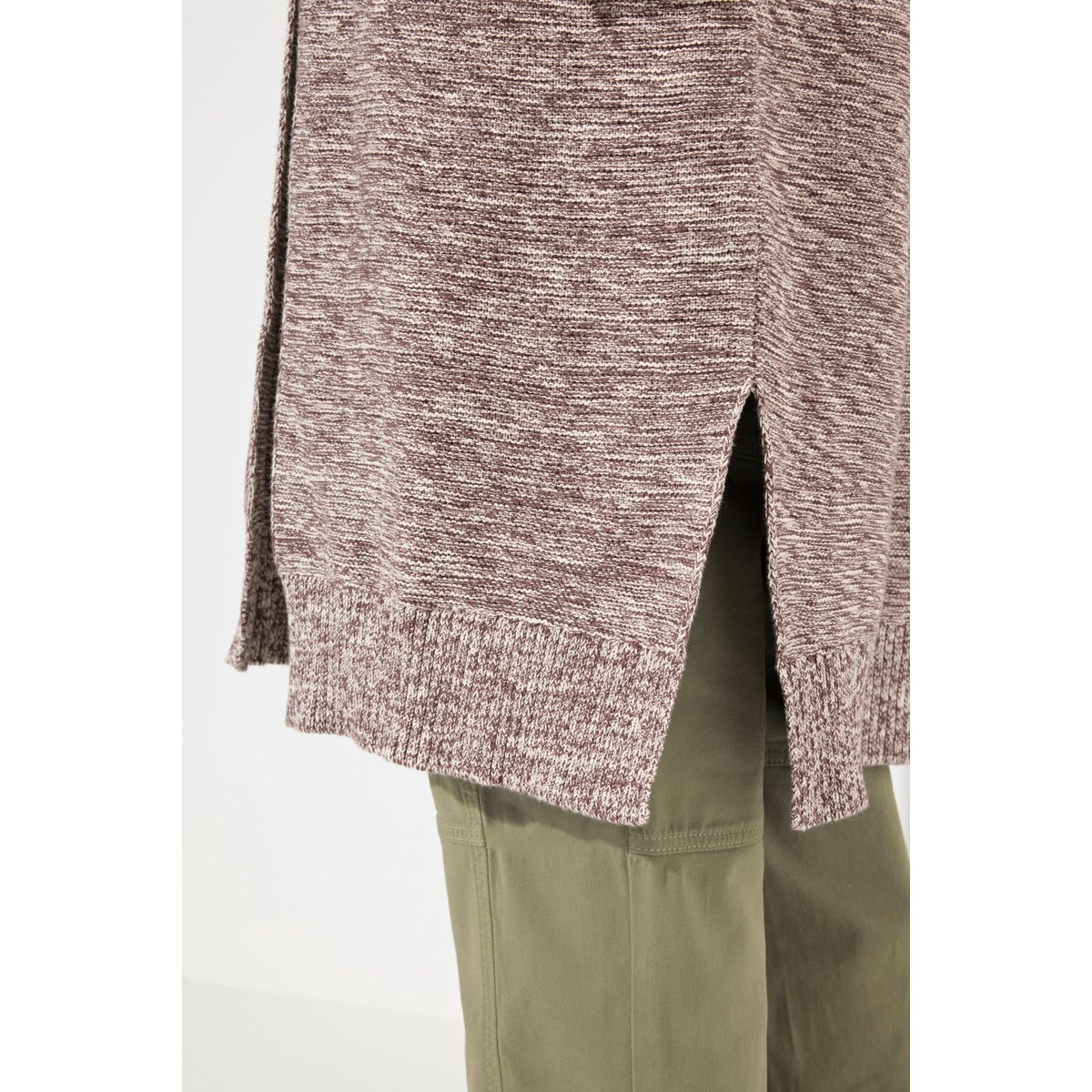 Cardigan long en maille de coton bio taupe foncé, ULLA POPKEN