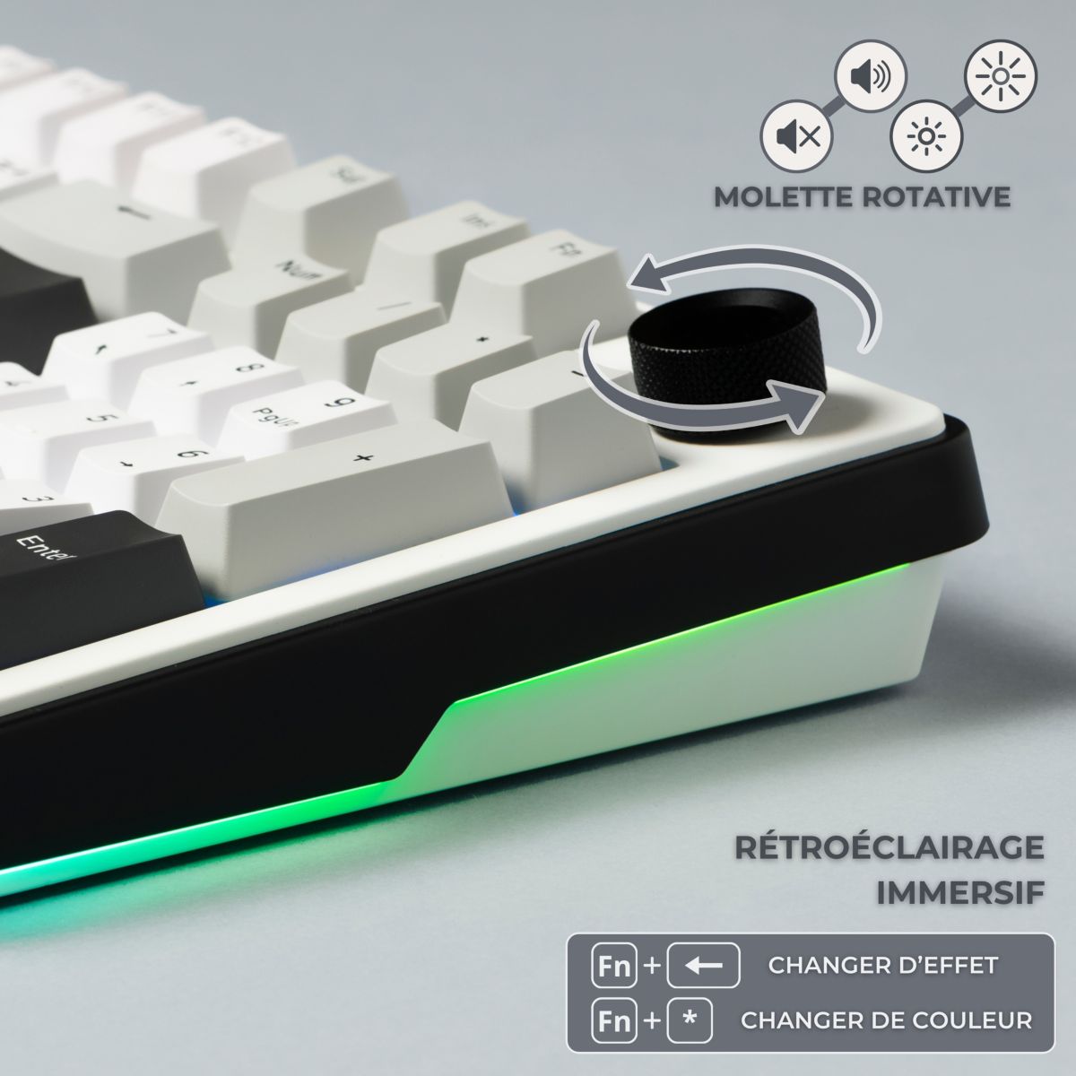 Clavier gamer sans fil KEYZ ELITE 400 WG couleur unique, THE G-LAB