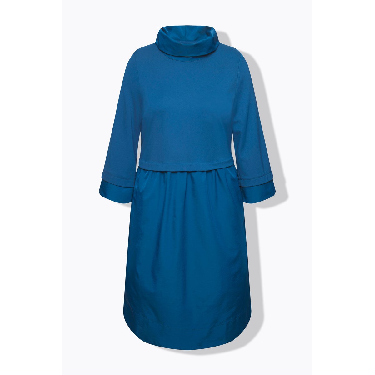Robe trapèze à col large bleu moyen, ULLA POPKEN