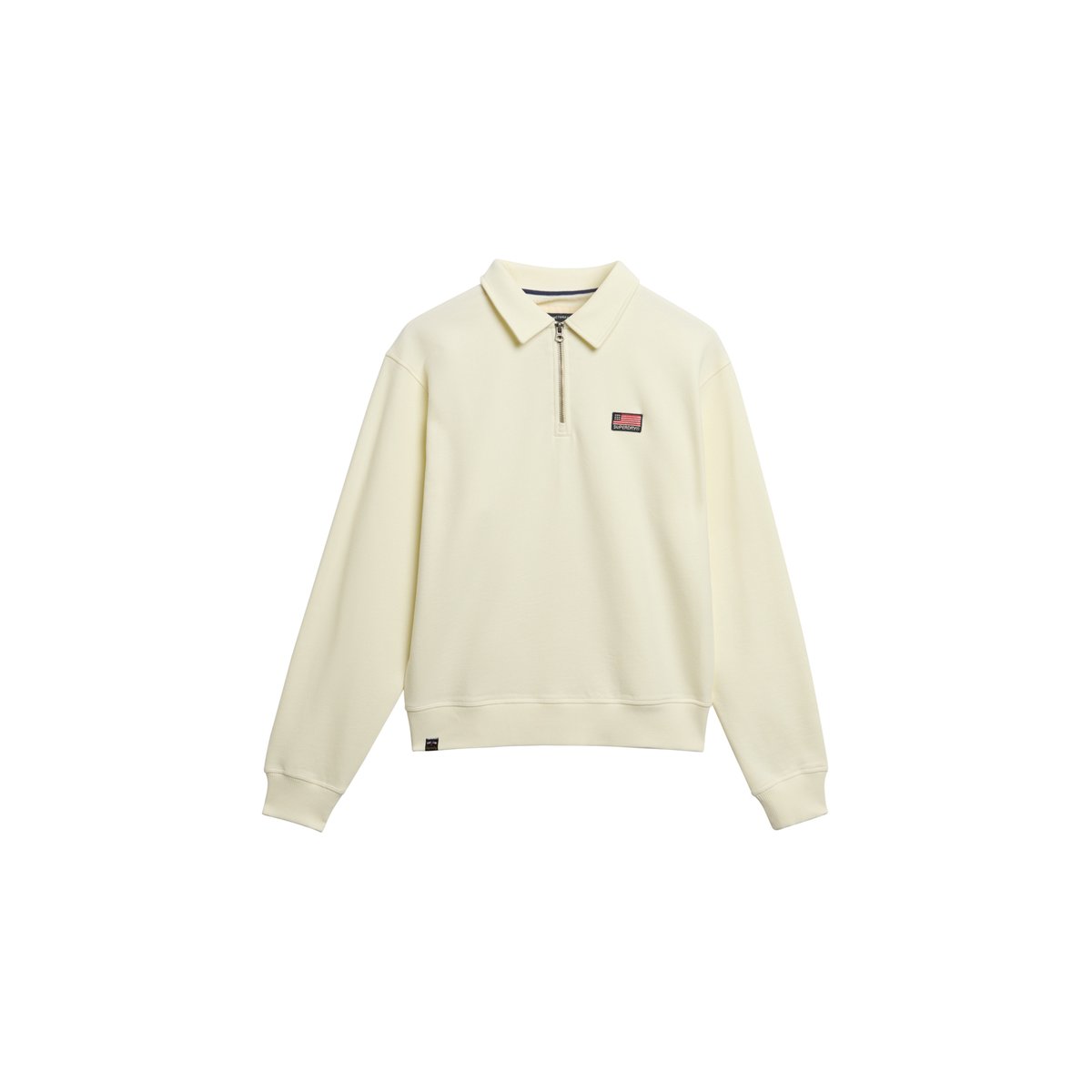 Sweatshirt Col Zippé Athletic Essentials blanc cassé, SUPERDRY