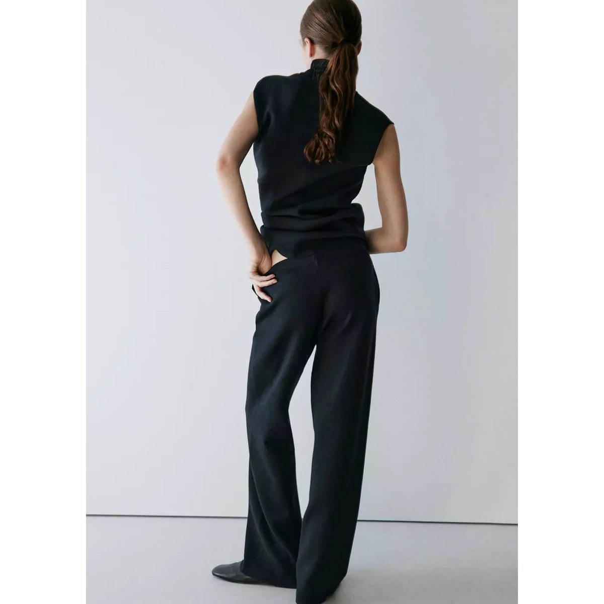 Pantalon pyjama maille Milano noir, MANGO