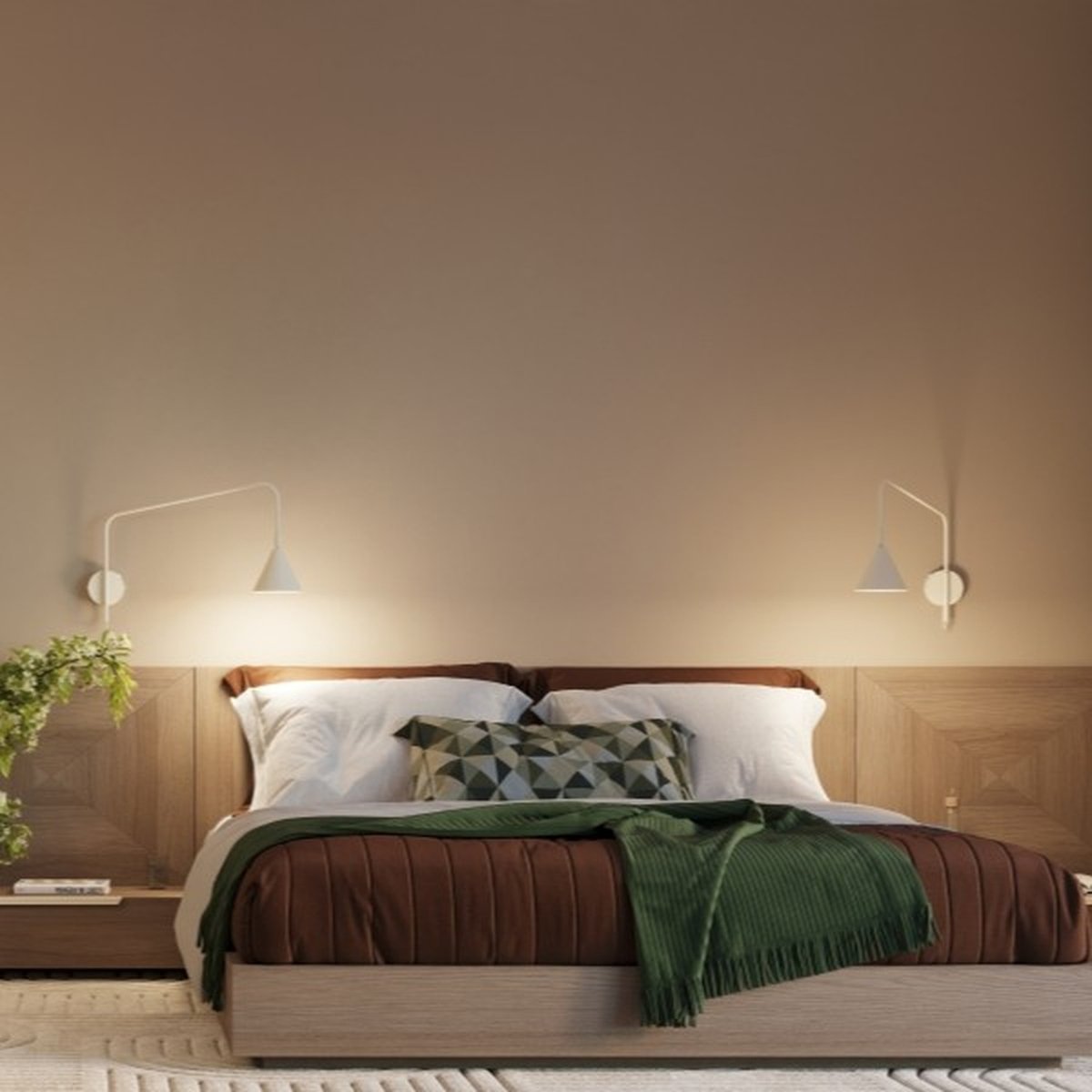 Applique murale Beige E14 2 NOX beige, EDEN