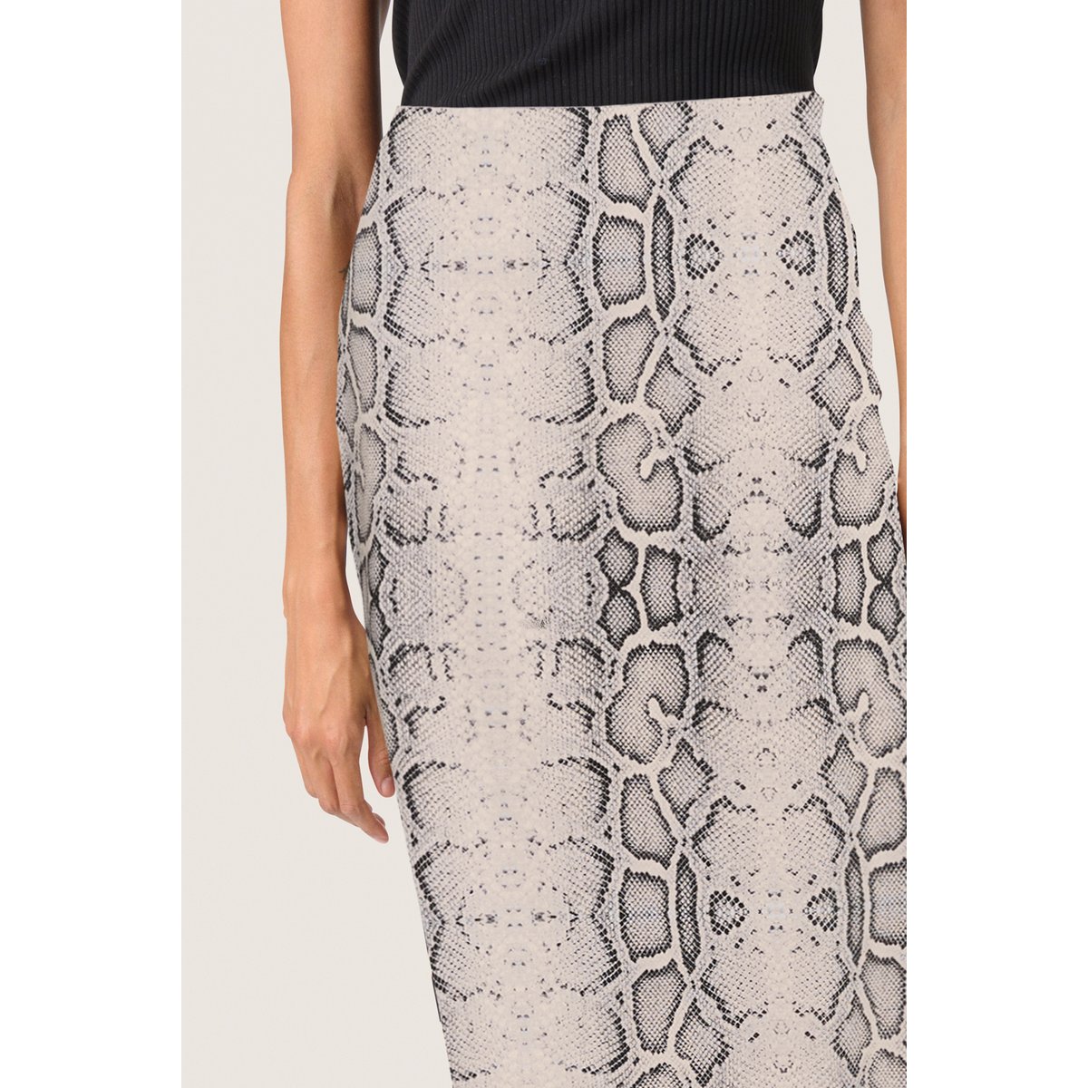 Skirt gris animalier grey snake print, SOAKED IN LUXURY
