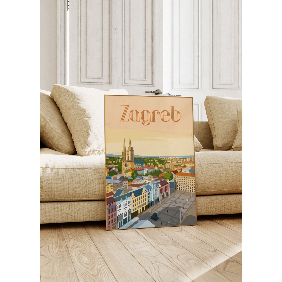 Affiche ville Zagreb blanc, L'AFFICHERIE