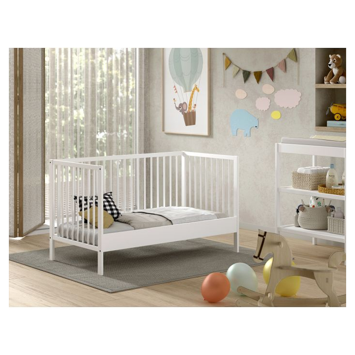 Lit Dino 70x140cm en Blanc couleur unique, VIPACK